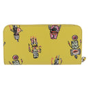 PRADA Long Wallet Safiano Leather Yellow Silver Auth 203700M-2