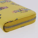 PRADA Long Wallet Safiano Leather Yellow Silver Auth 203700M-14