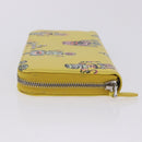 PRADA Long Wallet Safiano Leather Yellow Silver Auth 203700M-4