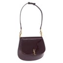 SAINT LAURENT Voltaire Shoulder Bag Patent Leather Bordeaux Gold Auth 203703SAV-1