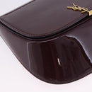 SAINT LAURENT Voltaire Shoulder Bag Patent Leather Bordeaux Gold Auth 203703SAV-10