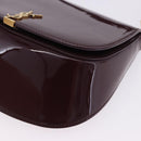 SAINT LAURENT Voltaire Shoulder Bag Patent Leather Bordeaux Gold Auth 203703SAV-11