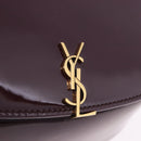 SAINT LAURENT Voltaire Shoulder Bag Patent Leather Bordeaux Gold Auth 203703SAV-14