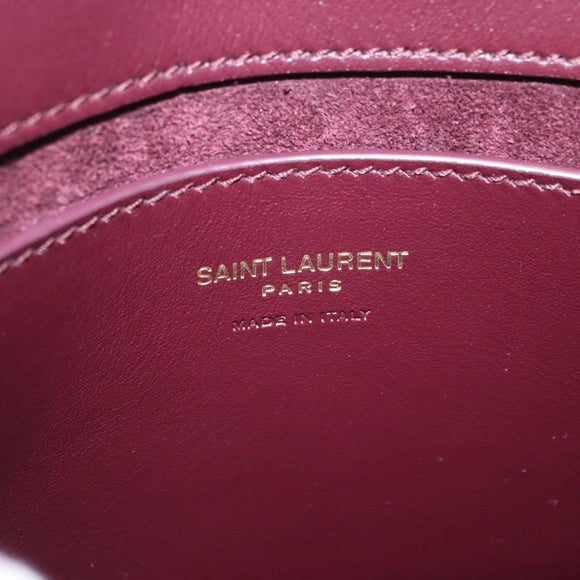 SAINT LAURENT Voltaire Shoulder Bag Patent Leather Bordeaux Gold Auth 203703SAV