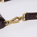 SAINT LAURENT Voltaire Shoulder Bag Patent Leather Bordeaux Gold Auth 203703SAV-24