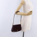 SAINT LAURENT Voltaire Shoulder Bag Patent Leather Bordeaux Gold Auth 203703SAV-26