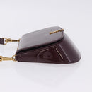 SAINT LAURENT Voltaire Shoulder Bag Patent Leather Bordeaux Gold Auth 203703SAV-5