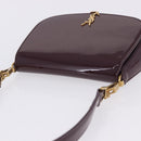 SAINT LAURENT Voltaire Shoulder Bag Patent Leather Bordeaux Gold Auth 203703SAV-6
