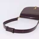 SAINT LAURENT Voltaire Shoulder Bag Patent Leather Bordeaux Gold Auth 203703SAV-7
