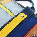 LOEWE Tote Bag Wool 2way Blue Silver Auth 203705M-22