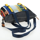 LOEWE Tote Bag Wool 2way Blue Silver Auth 203705M-8