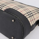 BURBERRY Nova Check Shoulder Bag Canvas Beige Silver Auth 203707-10