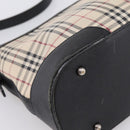 BURBERRY Nova Check Shoulder Bag Canvas Beige Silver Auth 203707-11