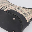 BURBERRY Nova Check Shoulder Bag Canvas Beige Silver Auth 203707-12