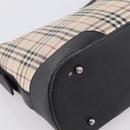 BURBERRY Nova Check Shoulder Bag Canvas Beige Silver Auth 203707-13