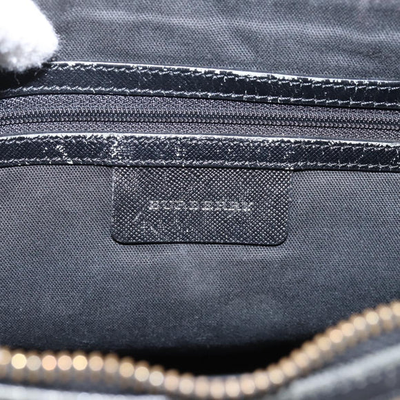BURBERRY Nova Check Shoulder Bag Canvas Beige Silver Auth 203707