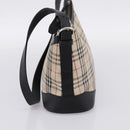 BURBERRY Nova Check Shoulder Bag Canvas Beige Silver Auth 203707-5