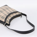 BURBERRY Nova Check Shoulder Bag Canvas Beige Silver Auth 203707-7