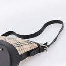 BURBERRY Nova Check Shoulder Bag Canvas Beige Silver Auth 203707-8