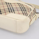 BURBERRY Nova Check Shoulder Bag Canvas Beige Silver Auth 203708-10