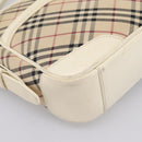 BURBERRY Nova Check Shoulder Bag Canvas Beige Silver Auth 203708-11