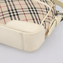 BURBERRY Nova Check Shoulder Bag Canvas Beige Silver Auth 203708-12