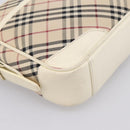 BURBERRY Nova Check Shoulder Bag Canvas Beige Silver Auth 203708-13