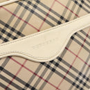BURBERRY Nova Check Shoulder Bag Canvas Beige Silver Auth 203708-15