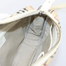 BURBERRY Nova Check Shoulder Bag Canvas Beige Silver Auth 203708-18