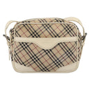 BURBERRY Nova Check Shoulder Bag Canvas Beige Silver Auth 203708-2