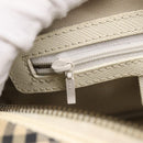 BURBERRY Nova Check Shoulder Bag Canvas Beige Silver Auth 203708-20