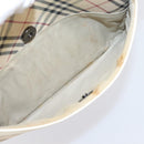 BURBERRY Nova Check Shoulder Bag Canvas Beige Silver Auth 203708-22