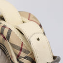 BURBERRY Nova Check Shoulder Bag Canvas Beige Silver Auth 203708-24
