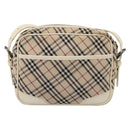 BURBERRY Nova Check Shoulder Bag Canvas Beige Silver Auth 203708-3