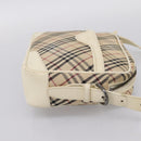 BURBERRY Nova Check Shoulder Bag Canvas Beige Silver Auth 203708-5