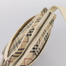 BURBERRY Nova Check Shoulder Bag Canvas Beige Silver Auth 203708-6