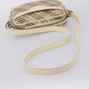 BURBERRY Nova Check Shoulder Bag Canvas Beige Silver Auth 203708-7