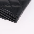 CHANEL Matelasse Compact Wallet Patent Leather Black Gold CC Auth 203711M-10