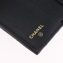 CHANEL Matelasse Compact Wallet Patent Leather Black Gold CC Auth 203711M-14