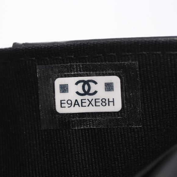 CHANEL Matelasse Compact Wallet Patent Leather Black Gold CC Auth 203711M