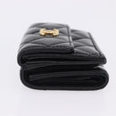 CHANEL Matelasse Compact Wallet Patent Leather Black Gold CC Auth 203711M-5