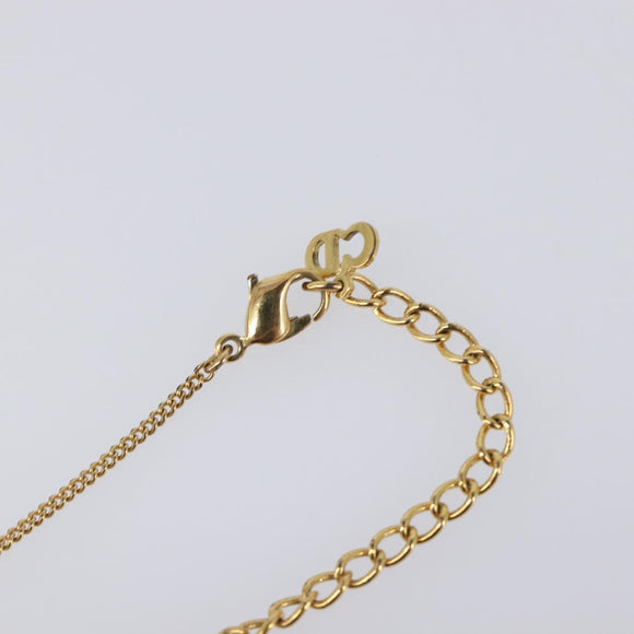 Christian Dior Necklace Metal Gold Tone Auth 203714
