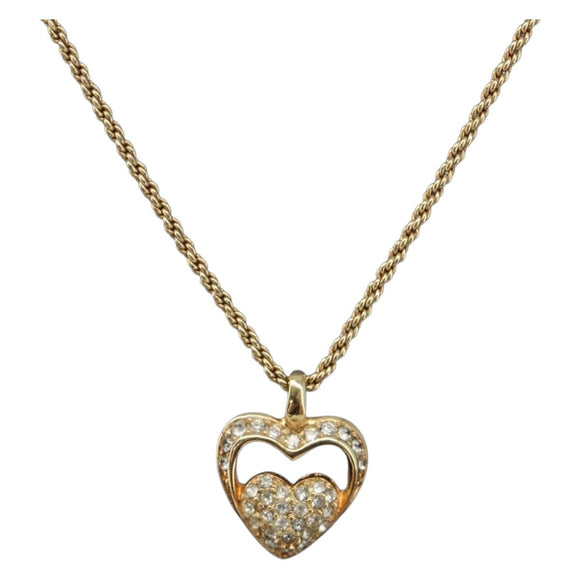 Christian Dior Necklace Metal Gold Tone Auth 203715
