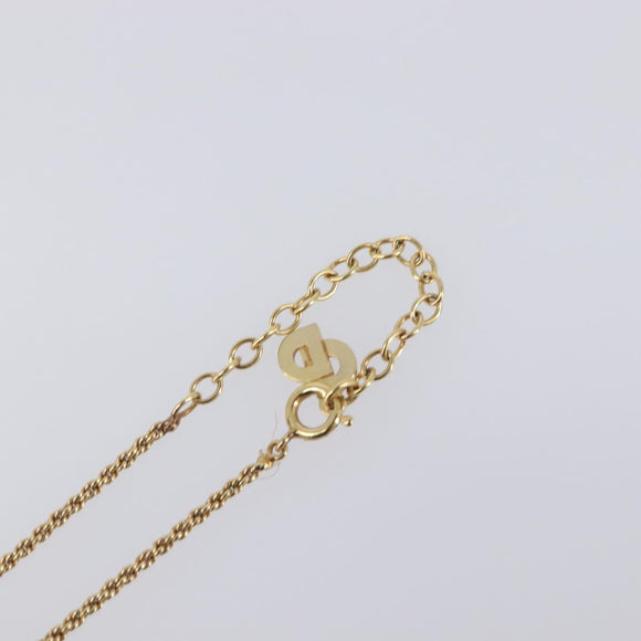 Christian Dior Necklace Metal Gold Tone Auth 203715