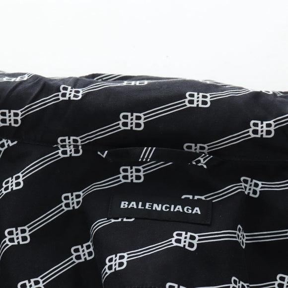 BALENCIAGA Short Sleeve Shirt Cotton 39 Black Auth 203728M