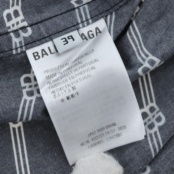 BALENCIAGA Short Sleeve Shirt Cotton 39 Black Auth 203728M
