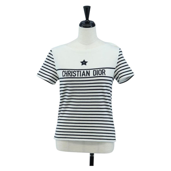 Christian Dior Short Sleeved T Shirt Cotton XS White Auth 203729M