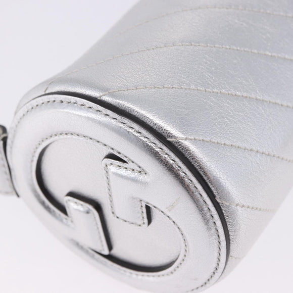 GUCCI Blondy Shoulder Bag Leather Silver 760170 Auth 203732M