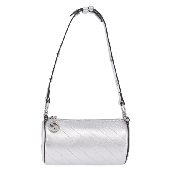 GUCCI Blondy Shoulder Bag Leather Silver 760170 Auth 203732M