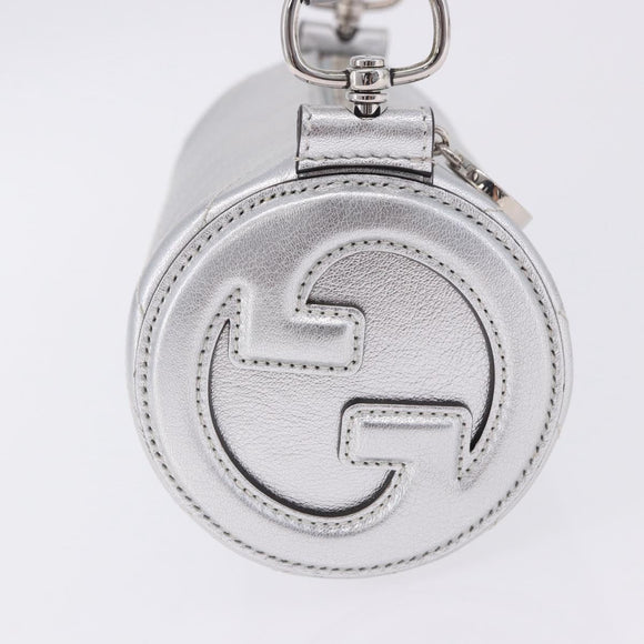 GUCCI Blondy Shoulder Bag Leather Silver 760170 Auth 203732M
